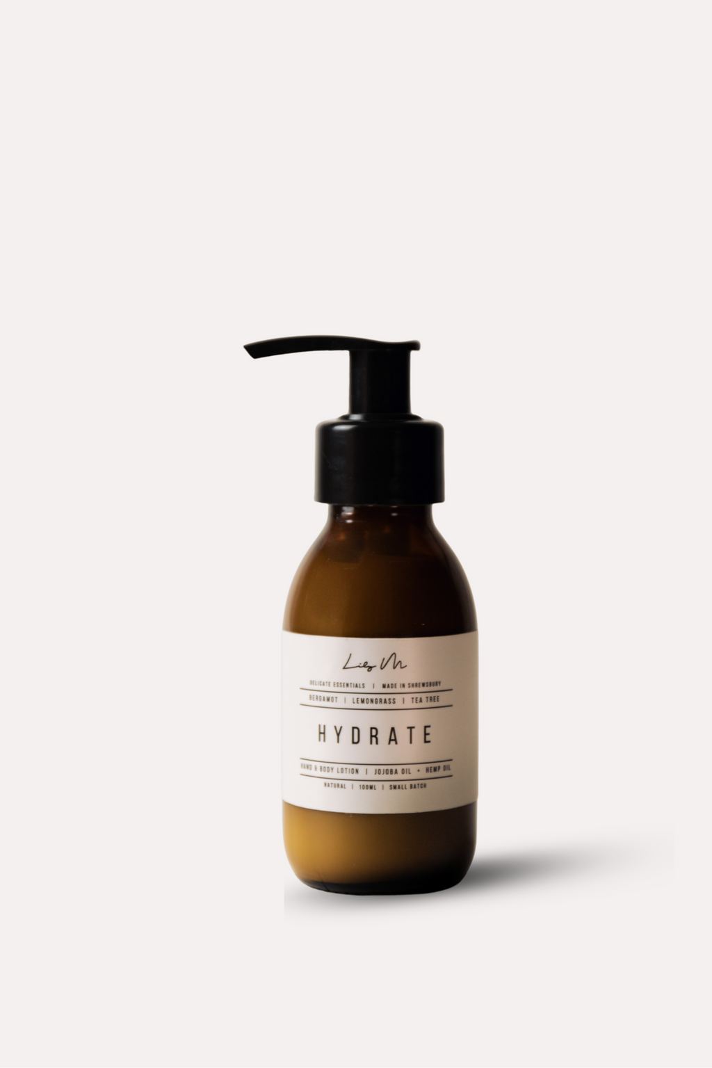 Bottle labeled 'Hydrate' on a white background