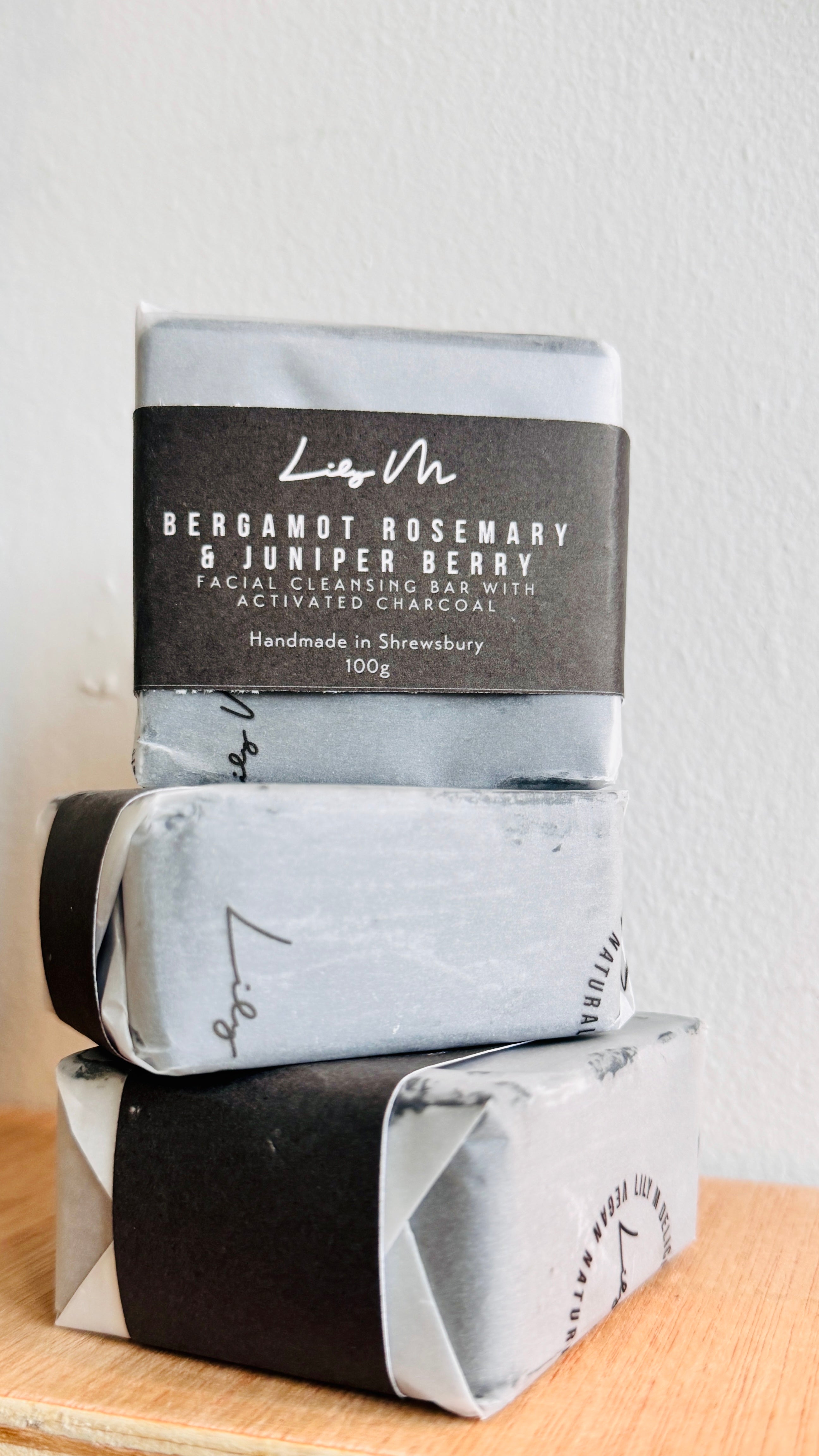 Cleansing Bergamot Juniper Berry & Rosemary Charcoal Face Cleanser Bar/ shave bar