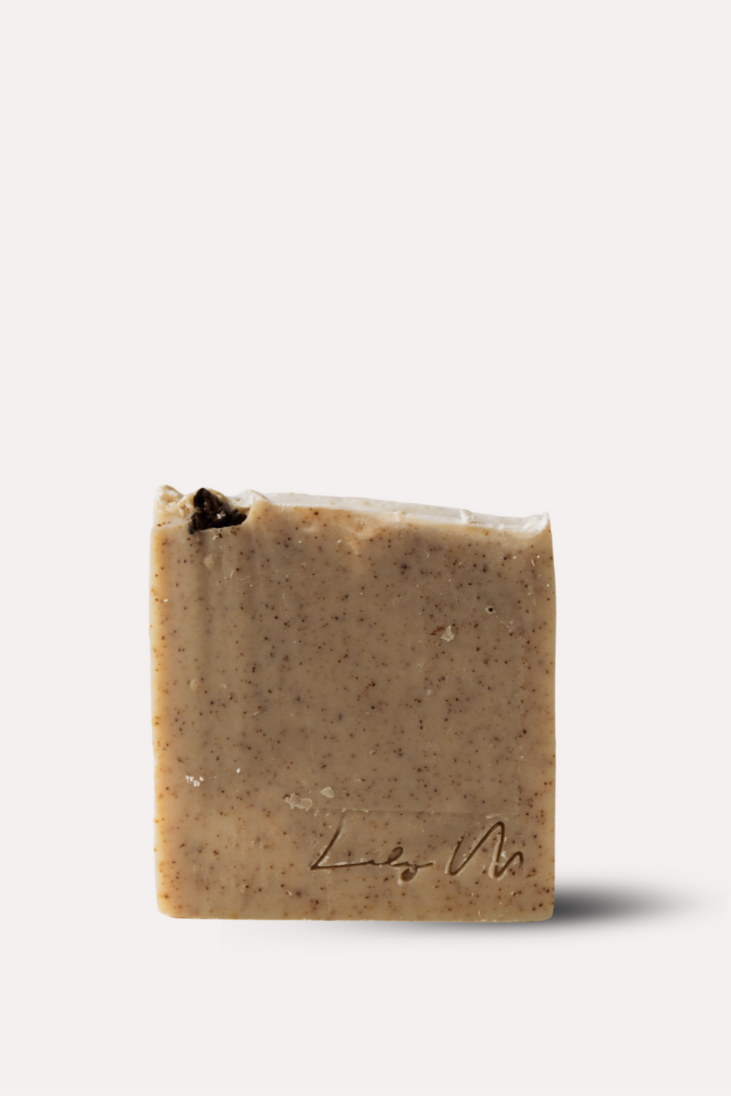 Bar of soap with a visible brand logo on a white background