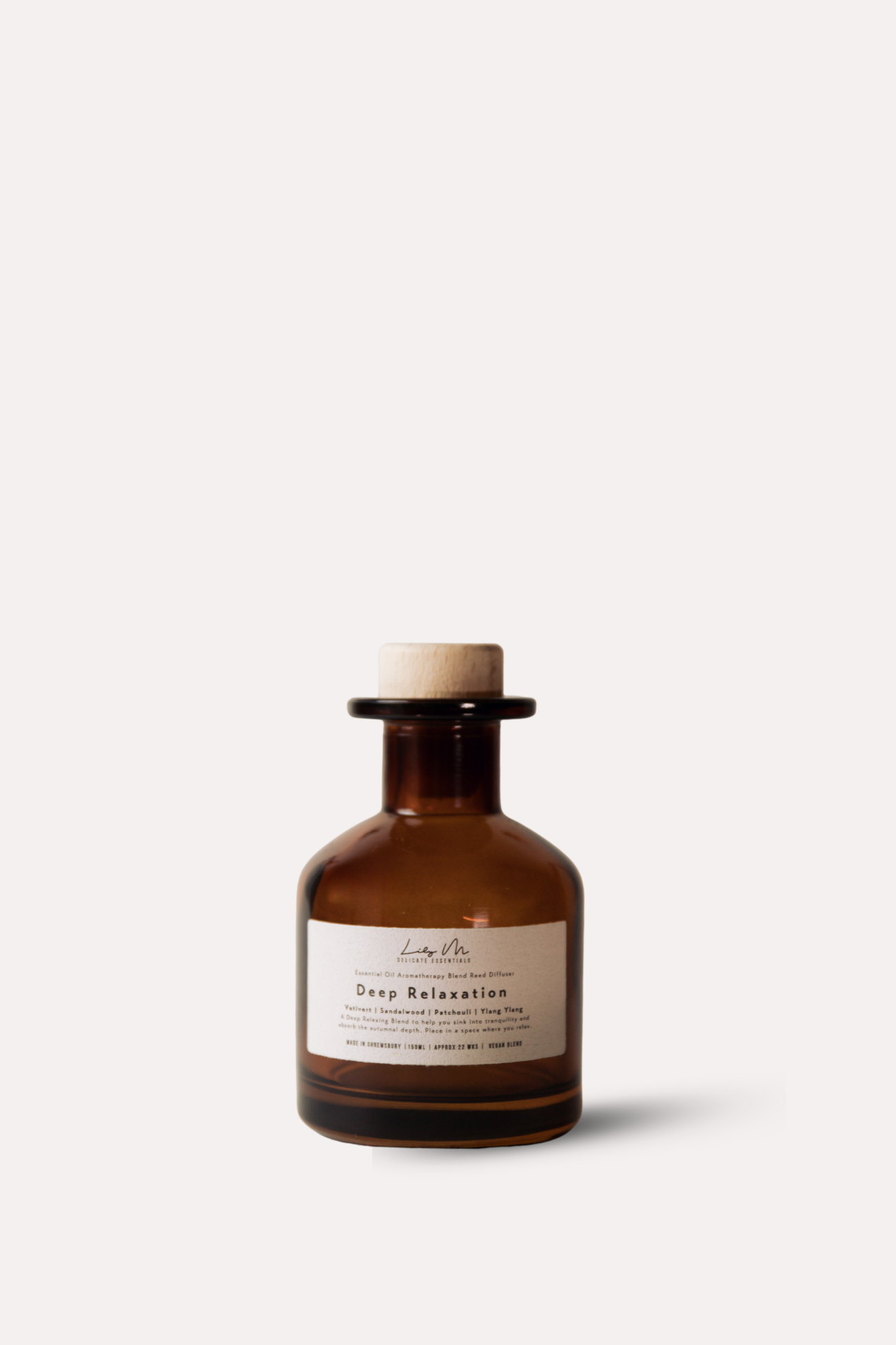 Brown bottle labeled 'Deep Relaxation' on a white background
