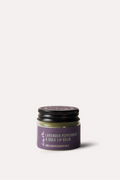 Jar of lavender peppermint shea lip balm on a white background