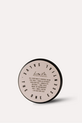 Round container with text on a white background