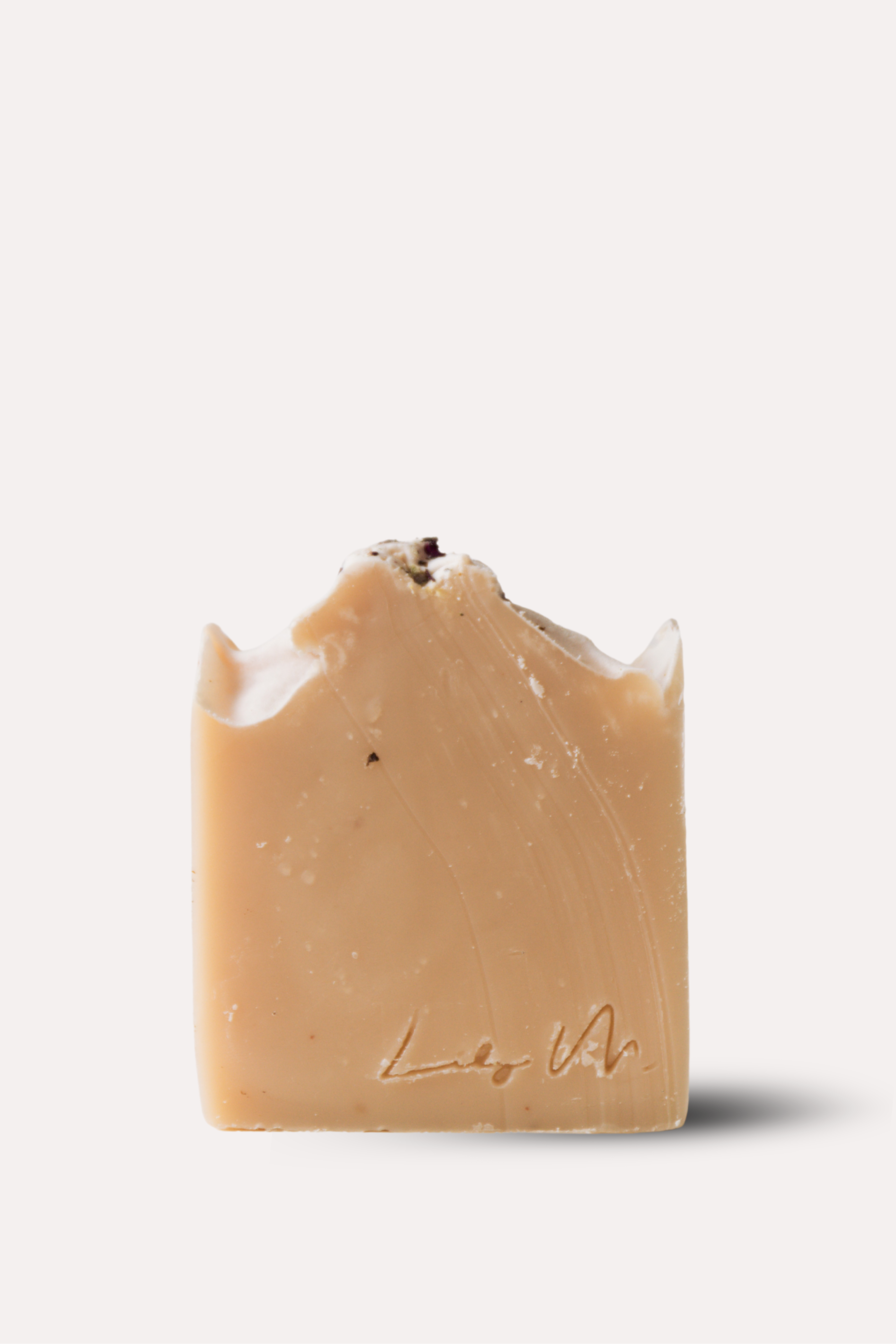 Bar of soap with a visible brand logo on a white background