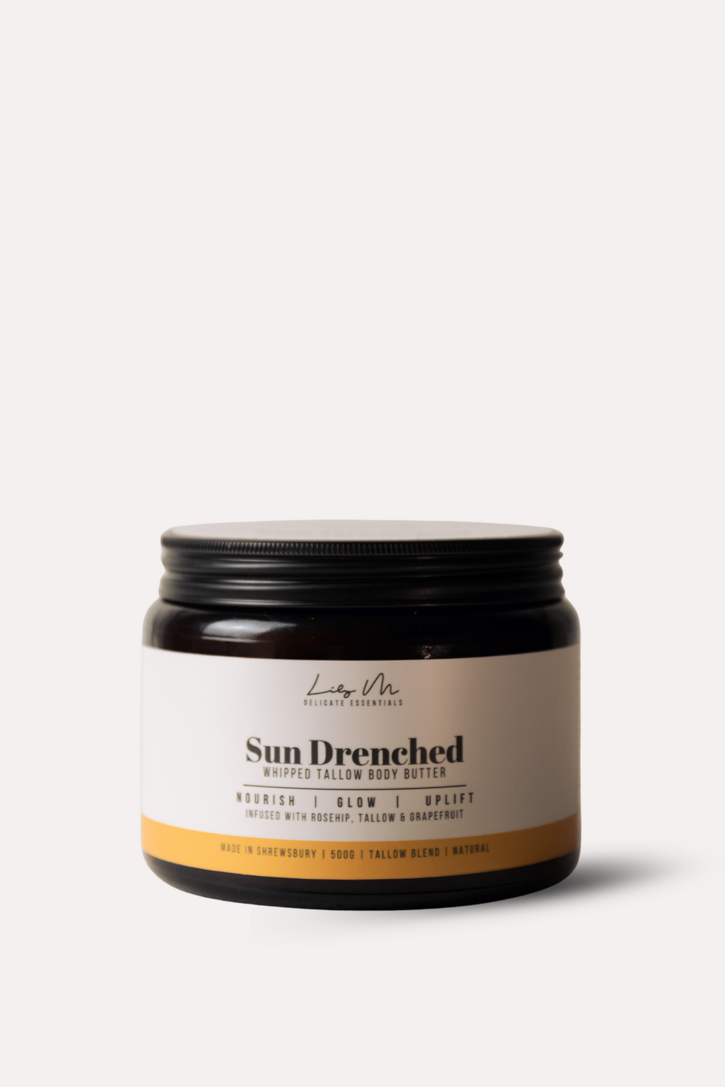 Jar of 'Sun Drenched' body butter on a white background